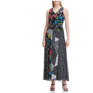 NWT! Calvin Klein Mixed Media Maxi Dress FLAW S